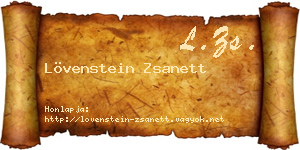 Lövenstein Zsanett névjegykártya
